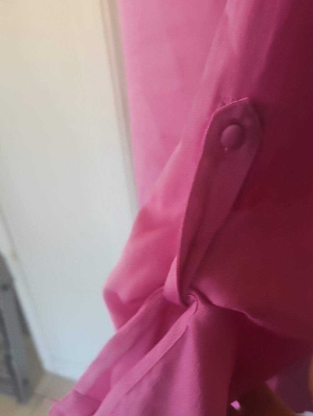Express Hot Pink Ruffle-Trim Button Front Blouse - Picture 4 of 6